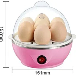 Egg Boiler Electric Automatic Off 7 Egg Poacher for Steaming Solid Eggs Device Multifunction Poach Boil Electric Egg Cooker Boiler Steamer Automatic Safe Power-Off Cooking Kitchen Tools Egg Cooker (Pink, 7 Eggs) Egg Cooker-13