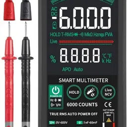 618C Digital Multimeter Auto-Ranging 4.7” LCD Touch Color Display Intelligent Ultra Slim True RMS Handheld Multimeter AC/DC Voltage Resistance Frequency Capacitance Meter Diode with NCV and Flashlight Digital Multimeter-image-73