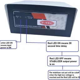 v-tec ST-140 automatic voltage stabilizer for refrigerator up to 300L capacity 500VA voltage stabilizer image 5
