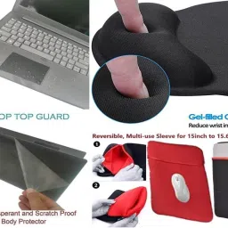 ANJO KeyboardLEDMous-WristPad-3Hub-3n1Cl-OTGCM-Ext-LED-Skin-15.6iScrn&KeyGuard&Sleeve Combo Set Designed for Gaming image 5