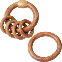 Neem Wood Teethers for Baby Set of 2 | for 3 Months Baby |One Rattle One Ring Teether-42