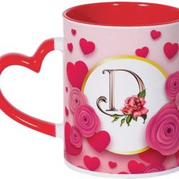 D Letter , Couple , Lover , Heart Handle , Red Letter D Alphabet Best Gift for Friends Who's Name Start With D , D Black Rose , Heart Shap Special Birthday Gift for Girlfriend Ceramic Coffee Mug-image-49