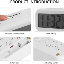 aerys Digital Date & Temperature Alarm Table Clock for Students, Home, Office Clock image 5