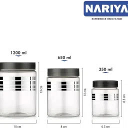 nariya Plastic Grocery Container- 1200 ml, 650 ml, 350 ml image 4