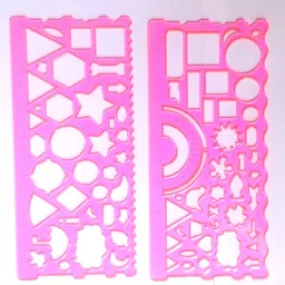 shubhkraft Circle Square Rectangle Arrows Ellipse Triangle Hexagon Pentagon Symbols Drawing Drafting Template Stencil/ruler/scale for kids Ruler image 2