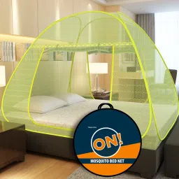 Polyester Adults Washable Wave Pattern for Double Bed, 6.5 Feet x 6.5 Feet Premium Machardani Mosquito Net-10