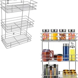 Utensil Kitchen Rack Multipurpose Storage Rack/Shelf, 3 Layer Steel-image-41