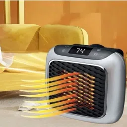Handy Heater with Overheat Protection and Adjustable Thermostat and Timer-Grey Handy Heater with Overheat Protection and Adjustable Thermostat and Timer-Grey Fan Room Heater-image-2