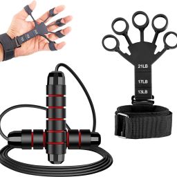 Jumping Rope & Finger Exerciser for Full Body Workout Equipment Combo Fitness Accessory Kit Kit-image-93