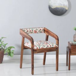 woodsworth from pepperfry Carden Sheesham Wood Arm Chair with Back Cushion in Scratch Resistant Rustic Teak Finish-picture-16