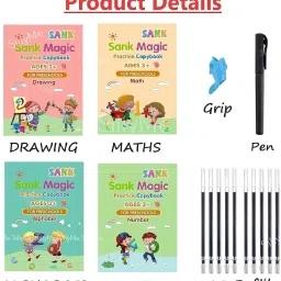 Magic practice copy book for preschool child 4Book+10Refills-image-68