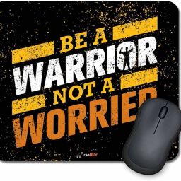 FirseBUY Be a Warrior not a Worrier Motivational Printed Rubber Base Mouse Pad for Laptop / Desktop / Computer 18 cm x 22 cm (Black) Non Slip Base Mousepad-image-68
