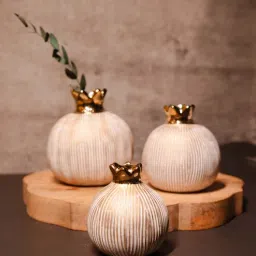 artecasa Set Of 3 Pomegranate Jewel Vase Set-picture-3