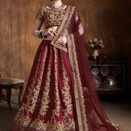 Embroidered Semi Stitched Lehenga Choli-image-17