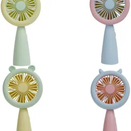 Portable & Handheld Fan with LED Light–Cute Animal Design, Internal Battery 5 Star 100 7 Blade Table Fan-image-81