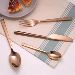 Enigma Rose Gold (Set of 4) Stainless Steel Cutlery by Ellementry-picture-11