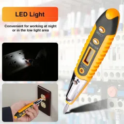 pkt Digital Test Pencil Multifunction AC DC 12-250V Tester Electrical LCD Display Digital Voltage Tester image 2