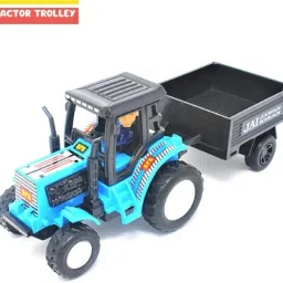 TRACTOR TROLLEY Miniature Pull Back Tractor-image-17
