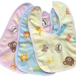 Baby Bibs--3 pcs MULTICOLOR Baby Double Layered Waterproof Bibs Pack Pack Of 3----- (Multicolor)-19