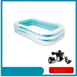 hornflow Rectangular (IND*80) Inflatable Swimming Pool for Children With Free Pump Inflatable Swimming Pool image 2