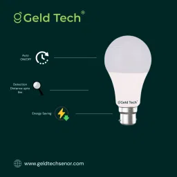 Geld Tech Motion Sensor Light, Auto on/off, Radar Sensor LED Bulb 10W Cool White (6500K) Wired Sensor Security System image 4