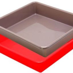 Plastic Exel Small Tray For Home/Office/Kitchen, 2 pc Tray 2 Ltr, Red Choco Tray-image-2