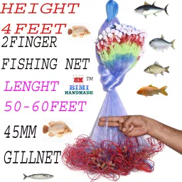 2 FINGER 45 MM KATHI JAL GILLNET Aquarium Fish Net-image-16