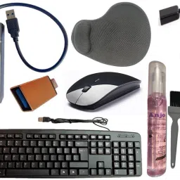 ANJO Wired Keyboard-Wireless Mouse-Wrist Pad-Hub 3.0-Cleaning Kit 3in1-OTG C&Micro Combo Set-image-112