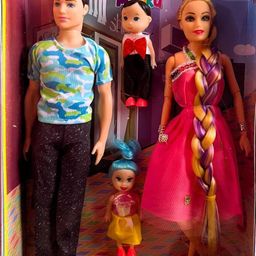 bkdt marketing Fashion Couple Family Set with 1 Big Doll, 1 Baby Doll, 1 Big Boy & 1 Small Boy-picture-30