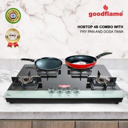 Hobtop 4 Burner BW Combo Dosa tawa & Fry Pan Toughened Glass 8MM Hobtop Manual Glass Manual Hob-image-69