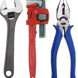 combo of 3 ( 10 inch pipe wrench, 8 inch adjustable wrench and plier) Combination Snap Ring Plier-image-54