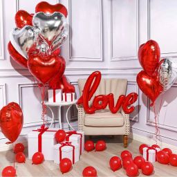 Solid Love You Heart Balloon / Valentine Decoration Items / Heart/Anniversary Balloon-image-50
