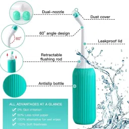 Portable bidet, Jet Spray for Toilet | Retractable, 2 angled Nozzles ND93 Manual Bidets-image-32