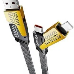 TECHGEAR Power Sharing Cable 1.2 m High Grade 4 In 1 Metal Alloy Ports Fast Charging & Data Transfer 65W Cable-19