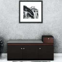 crystal furnitech Novo 3 Door Shoe Rack with Seating & Drawer in Dark Wenge & Walnut Finish-picture-31