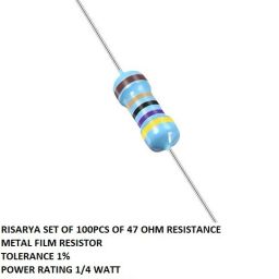 47 OHM RESISTANCE,100PCS,1%,MFR,1/4 WATT Fixed Resistor-40