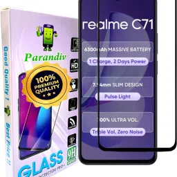 PARANDIV Edge To Edge Tempered Glass for Premium Tempered Glass | HD+ clarity Full Edge Screen Protector for Realme C71-7