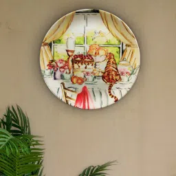 Multicolor Ceramic Old English Garden Party Scenes Decorative Wall Plate By Kolorobia-picture-7