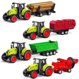 Farm Tractor Toys Inertia Vehicles Farm Tractor Truck with Trolley Pack-18