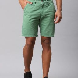 Solid Men Green Regular Shorts-image-71