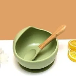Silicone Baby Feeding Bowl & Spoon Set,Suction Baby Bowl- silicone-10