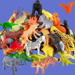 Jungle Animals Figure Toys Play Set, Realistic Wild Plastic Animal-24