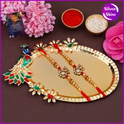 Designer RAKHI-1064-4165-Q2 Mauli Thread Thali, Chawal Roli Pack, Rakhi Set-image-46