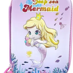 3D Mermaid Pencil Box Pouch Embossed Hard Zipper Closer Pencil Pouch Cute Mermaid Theme Pencil Case Art EVA Pencil Box-image-27