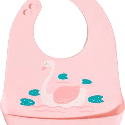 Baby Silicon Bib with Pocket Waterproof Adjustable Feeding Bibs Ideal for weaning Babies (Pink, 1Pc)-image-45