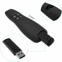 VIBOTON USB Wireless Remote Control Professional Laser Pointer Presenter Slide Changer Controller (Black) For power point presentation Presenter presenter Presenter image 2