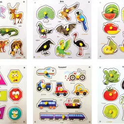 Fruits, Vegetables, Animals, Transport, Shapes, Birds Wooden Puzzle for Kids-23