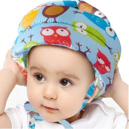 Baby Owl Print Colour Safety Helmat Baby Star Head Protector Adjustable Size Baby Learn to Walk Or Run Soft Helmet Safety Cap-image-6