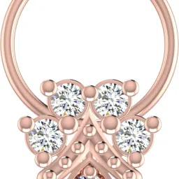 avsar Harshini 14kt Cubic Zirconia Rose Gold Nose Wire-image-71