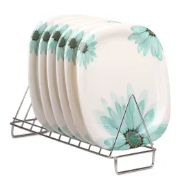 Unbreakable Melamine Square Full Size Flower Printed Dinner Plates Dinner Plate-image-27